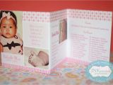 Baptismal Invitation for Baby Girl Philippines Christening Invitation Trifold Dots and Stripes