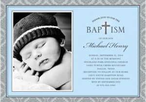 Baptismal Invitation for Boys Radiant Cross Boy Baptism Invitation