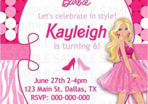 Barbie Birthday Invitation Card Free Printable Barbie Birthday Invitation by Kaitlinskardsnmore On Etsy