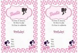 Barbie Birthday Invitation Card Free Printable Barbie Free Printable Birthday Party Invitations