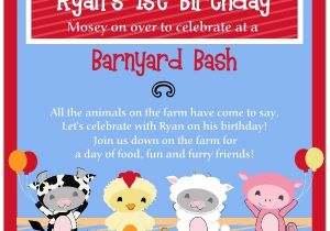 Barnyard Party Invitation Wording Barnyard Bud S Farm Birthday Invitations