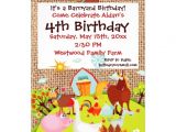 Barnyard Party Invitation Wording Barnyard Farm Animals Burlap Birthday Invitation