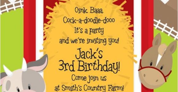 Barnyard Party Invitation Wording Farm Party Invitations On Pinterest