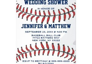 Baseball Bridal Shower Invitations Baseball Ball Player Fan Wedding Shower Blue 2 5" X 7