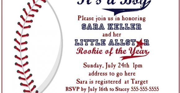 Baseball Invitations for Baby Shower Baseball Baby Shower Invitation