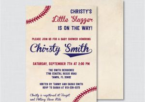 Baseball Invitations for Baby Shower Baseball Baby Shower Invitation Printable or Printed Vintage