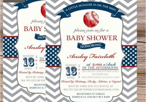Baseball Invitations for Baby Shower Boys Baby Shower Invitation Vintage Baseball Red & Navy