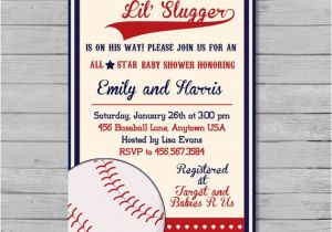 Baseball Invitations for Baby Shower Vintage Baseball Baby Shower Invitation Baseball