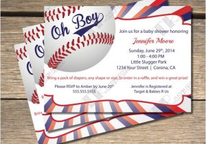 Baseball themed Baby Shower Invites Oh Boy Baseball themed Baby Shower Invitation 5×7
