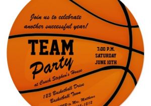 Basketball Birthday Party Invitation Wording Custom Basketball Team Party Invitation Zazzle
