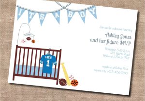Basketball themed Baby Shower Invitations Baby Shower Sports theme Invitations