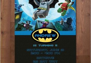 Batman and Robin Birthday Invitations Lego Batman and Robin Superhero Birthday Party Invitation