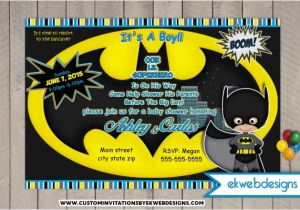 Batman Baby Shower Invites Batman Baby Shower Invitations Custom Superhero Baby