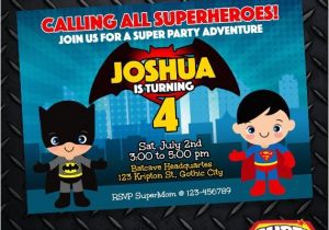 Batman Vs Superman Birthday Party Invitations Batman Vs Superman Birthday Invitation Card Superhero
