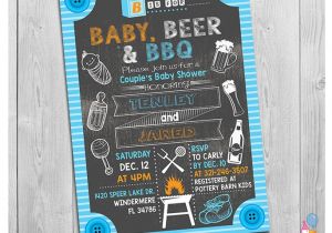 Bbq Baby Shower Invites Baby Beer & Bbq Baby Shower Invitation Printable Chalkboard