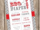 Bbq Baby Shower Invites Couples Bbq and Diaper Baby Shower Invitation Barbecue Red