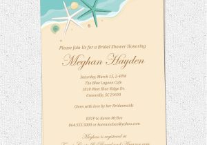 Beach Bridal Shower Invites Bridal Shower Invitations Elegant Beach theme Bridal