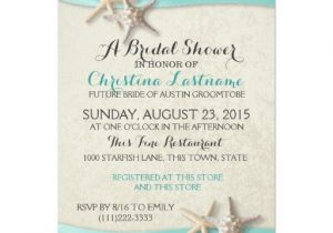 Beach theme Bridal Shower Invitation Template Starfish and Ribbon Bridal Shower 4 5×6 25 Paper