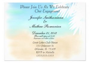 Beach themed Engagement Party Invitations Nice Beach Scene theme Engagement Party 5×7 Paper