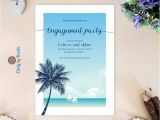 Beach themed Engagement Party Invitations Tropical Engagement Invitations Beach themed Engagement