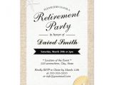 Beach themed Retirement Party Invitations Beach themed Burlap Retirement Party Invitations Zazzle
