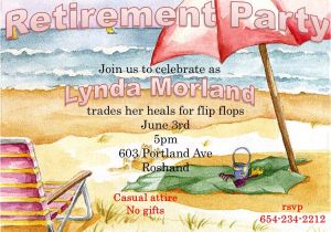 Beach themed Retirement Party Invitations Beach themed Retirement Party Invitations Home Party Ideas