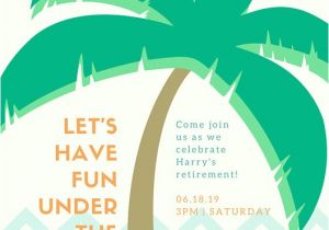 Beach themed Retirement Party Invitations Retirement Party Invitation Templates Canva