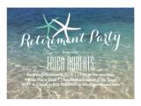 Beach themed Retirement Party Invitations Retirement Party Tropical Summer Beach Starfish Card