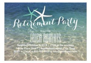 Beach themed Retirement Party Invitations Retirement Party Tropical Summer Beach Starfish Card