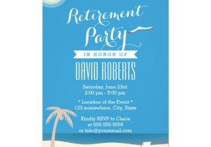Beach themed Retirement Party Invitations Summer Beach theme Retirement Party Invitations Zazzle