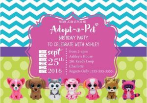 Beanie Boo Party Invitations Beanie Boo Birthday Invitation Girl Birthday by