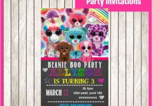 Beanie Boo Party Invitations Beanie Boo Chalkboard Invitation Instant by Printnatyparty