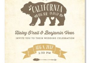 Bear Wedding Invitations Californian Bear Wedding Invitations On 100 Recycled