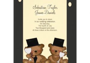 Bear Wedding Invitations Personalized Civil Ceremony Invitations