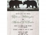 Bear Wedding Invitations Wedding Invitations Rustic Bear Floral Wood