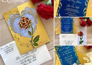 Beauty and the Beast Quinceanera Invitations Beauty and the Beast Inspired Rose Gate Invitation 15