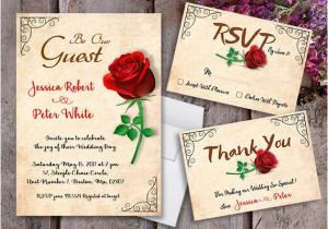 Beauty and the Beast Wedding Invitation Template Beauty and the Beast Wedding Invitations Beauty and the Etsy