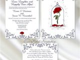 Beauty and the Beast Wedding Invitation Template Printable Enchanted Rose Beauty and the Beast Wedding Etsy