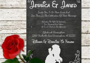 Beauty and the Beast Wedding Invitations Beauty and the Beast Wedding Invitation by Sweetteaandacactus