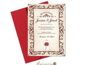 Beauty and the Beast Wedding Invitations Beauty and the Beast Wedding Invitation Printable Be Our Guest