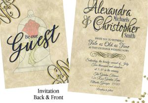 Beauty and the Beast Wedding Invitations Beauty and the Beast Wedding Invitation Set Rsvp Envelope