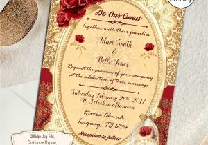 Beauty and the Beast Wedding Invites Beauty and the Beast Wedding Invitations Wedding Invite Red