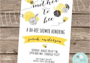 Bee Baby Shower Invites Bee Baby Shower Invitation Mother to Bee Invitation Black
