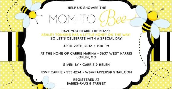 Bee themed Baby Shower Invites Bee Baby Shower Invitation "mom to "bee" Bee themed