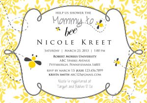 Bee themed Baby Shower Invites Mommy to Bee Baby Shower Invitation Printable