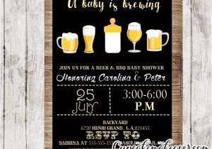 Beer Bbq and Baby Shower Invites A Baby is Brewing Invitation Beer Bbq Shower
