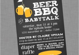 Beer Bbq and Baby Shower Invites Coed Baby Shower Invitation Beer Bbq and Baby Talk
