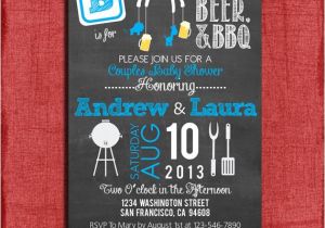 Beer Bbq and Baby Shower Invites Printable Bbq and Beer Couples Baby Shower Chalkboard Style