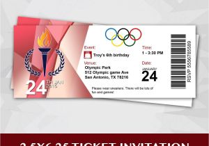Beer Olympics Party Invitations Olympic Party Ticket Invitation by Redvelvetparties On