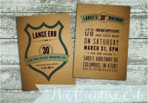 Beer themed Party Invitations Handmade 30th Birthday Party the Creative Erb